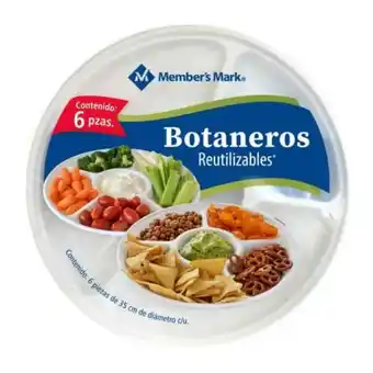 Sam's Club Platos botaneros member's mark reutilizable 6 pzas oferta