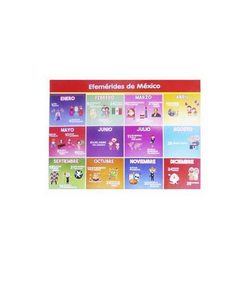 Suburbia Póster didáctico grande: efemérides en méxico fabi y sofi oferta
