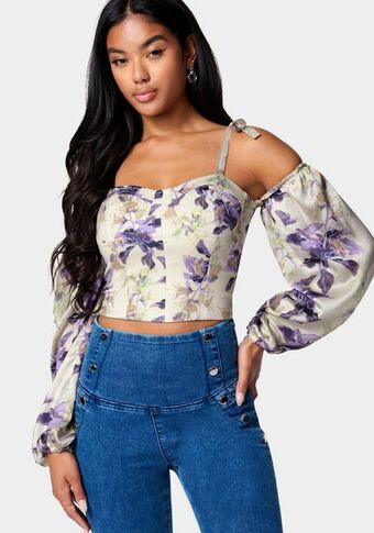Bebe Detachable sleeve bustier top oferta