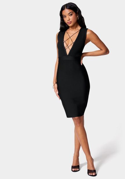 Bebe Bandage strappy midi dress oferta