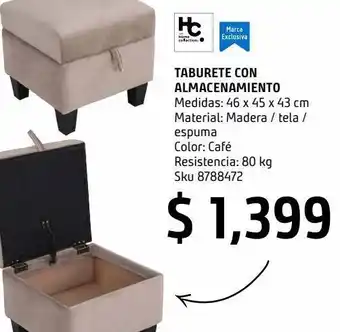 Sodimac Homecenter Ottoman con almacenamiento café oferta