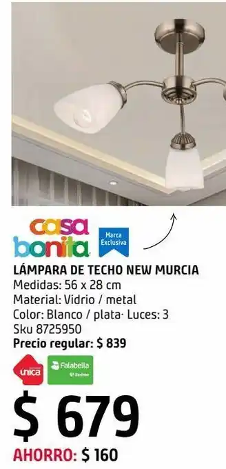 Sodimac Homecenter Lámpara de techo new murcia 3 luces oferta