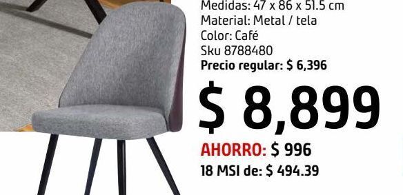 Sodimac Homecenter Silla amold gris con café oferta