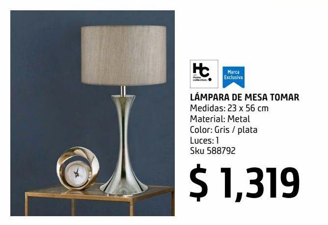 Sodimac Homecenter Lámpara de mesa satín 1 luz e27 oferta