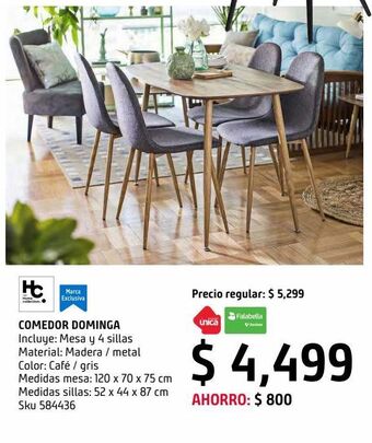 Sodimac Homecenter Comedor dominga oferta