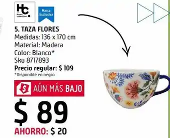 Sodimac Homecenter Taza flores azul oferta