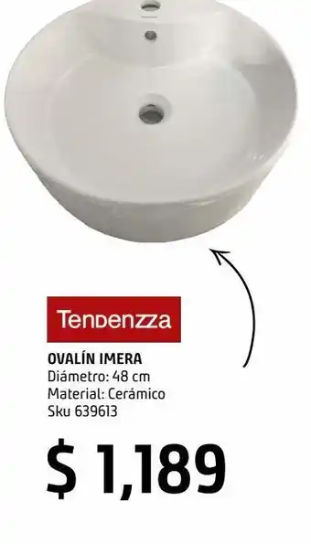 Lavabo ovalin cerámico imera redondo