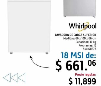 Sodimac Homecenter Lavadora whirlpool carga superior 17 kg xpert system oferta