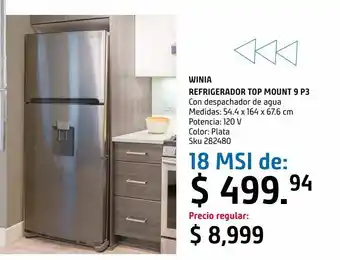 Sodimac Homecenter Refrigerador top mount 9 pies con despachador oferta