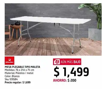Sodimac Homecenter Mesa plegable tipo maleta 244 cm oferta