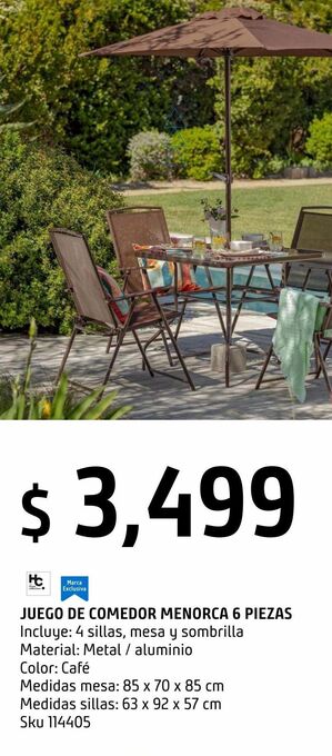 Sodimac Homecenter Juego de comedor menorca café 4 personas oferta