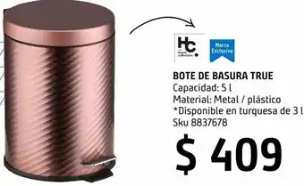 Sodimac Homecenter Bote de basura true cobre 5 l oferta