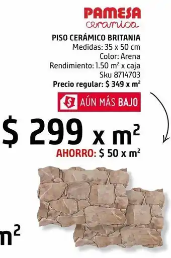 Sodimac Homecenter Fachaleta britania arena 34x50 1,50 oferta