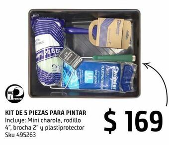 Kit rodillo y brocha domést 9" 5 pzas