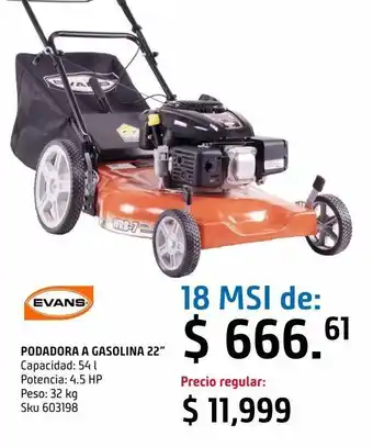 Sodimac Homecenter Podadora de pasto de 22" de corte bolsa posterior oferta