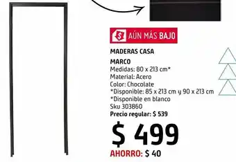 Sodimac Homecenter Marco de acero chocolate 80 x 213 cm oferta