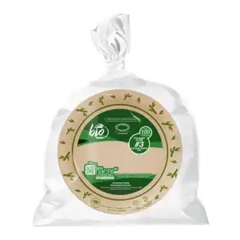 Sam's Club Plato de papel bio form cañatek n° 3 con 100 pzas oferta