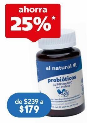 Farmacia San Pablo Al natural probioticos 25 bill c/30cap oferta