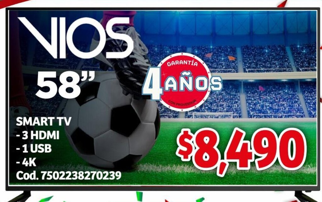 Soriana Mercado Vios 58" Smart TV oferta