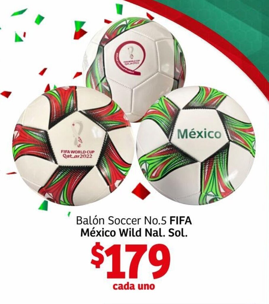Soriana Mercado Fifa Mexico Wild Nal. Sol Balon Soccer No. 5 oferta