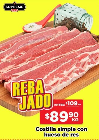 HEB Costilla simple con hueso de res oferta