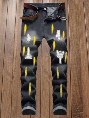 SHEIN Romwe hombres jeans desgarro oferta
