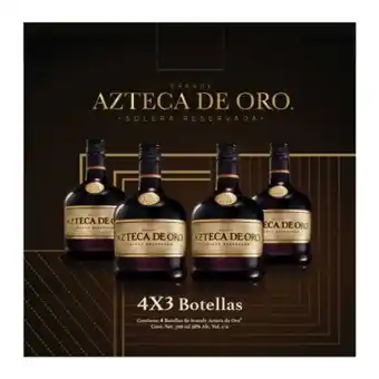 Sam's Club Brandy azteca de oro solera 4 pzas de 700 ml oferta