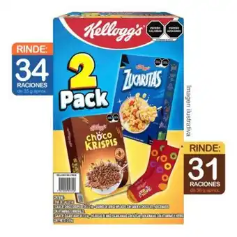 Cereal kellogg's zucaritas 1.2 kg + chocokrispis 1.2 kg + calcetas