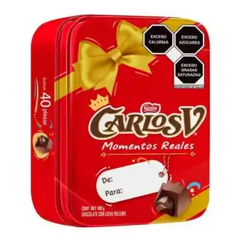 Chocolate carlos v momentos reales lata 40 piezas 10 g c/u