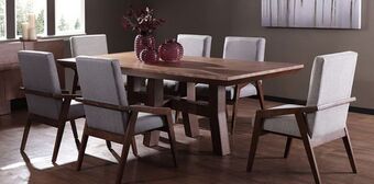 Muebles Dico Comedor rectangular kansas con 6 sillones gris oferta