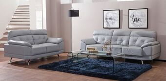 Muebles Dico Sala de piel san marino gris oferta