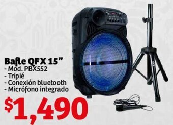 Soriana Híper Bafle QFX 15" oferta