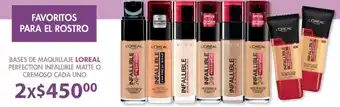 Soriana Híper Bases de Maquillaje Loreal Perfection Infallible Matte o Cremoso Cada Uno oferta
