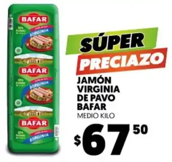 Bafar Jamon Virginia de pavo medio kilo