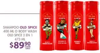 Soriana Híper Shampoo Old Spice 400ml o Body Wash Old Spice 2 en 1 473ml oferta