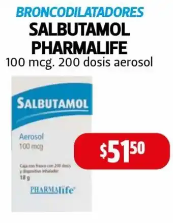 Farmacias Guadalajara Pharmalife Salbutamol 100 mcg 200 dosis aerosol oferta