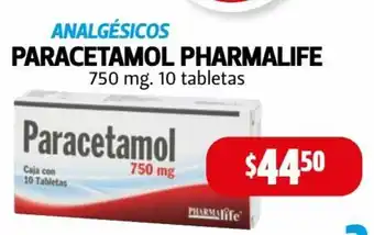 Pharmalife Paracetamol 750 mg 10 tabletas