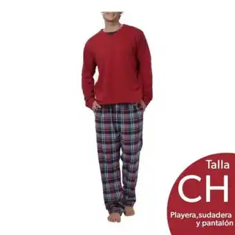 Sam's Club Pijama para caballero perry ellis talla ch vino 3 pzas oferta