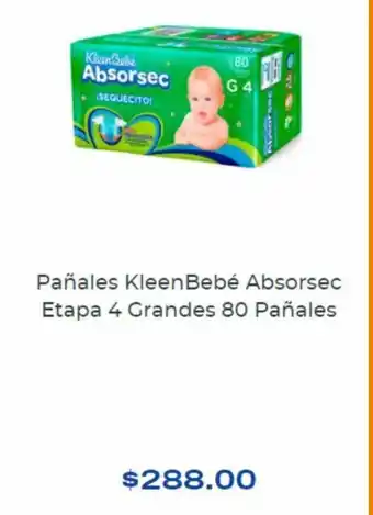 Chedraui Kleenbebe Pañales Absorsec Etapa 4 Grandes 80 Pañales oferta