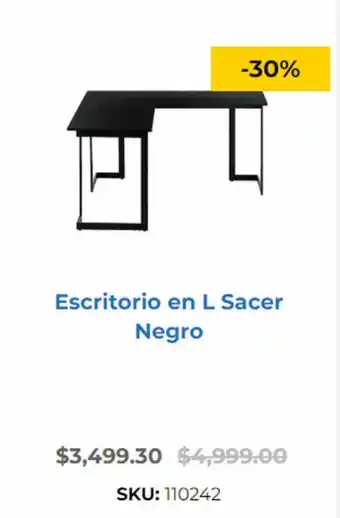 OfficeMax Escritorio en L Sacer Negro oferta