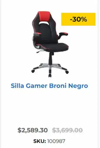 OfficeMax Silla Gamer Broni Negro oferta