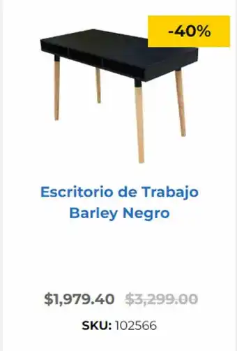 Escritorio de Trabajo Barley Negro