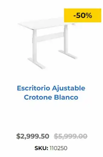 OfficeMax Escritorio Ajustable Crotone Blanco oferta