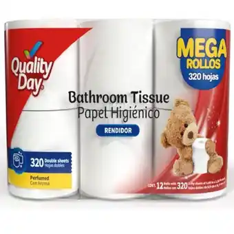 Papel higienico quality day 12 rollos 320 hojas