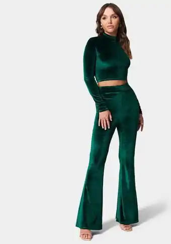Two piece velvet flare jumpsuit