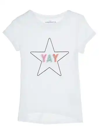 Suburbia Playera weekend estampado estrella manga corta para niña oferta