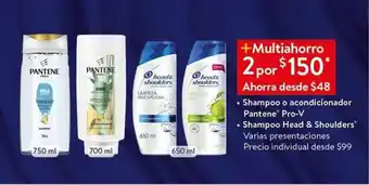 Walmart Head & Shoulders Shampoo / Pantene Pro V Shampoo o acondicionador oferta