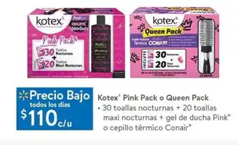 Walmart Kotex Pink pack o Queen Pack oferta