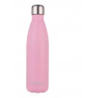 Termo botella de agua ecologica acero inoxidable rosa matte