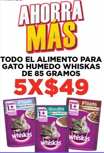 Todo El ALimento para Gato Humedo Whiskas de 5x85g